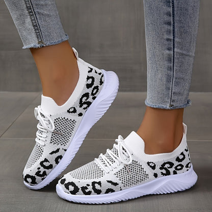Leopard Print Sneakers - White