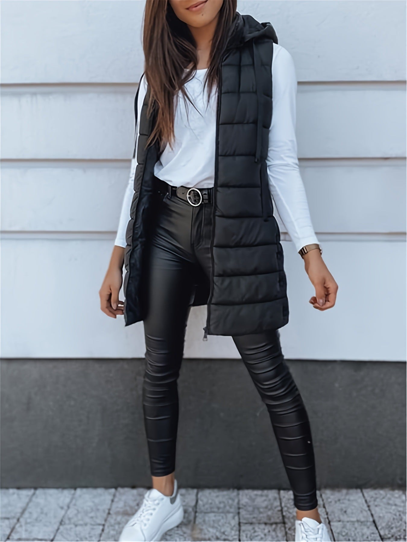 Quilted Hooded Vest - Cotton