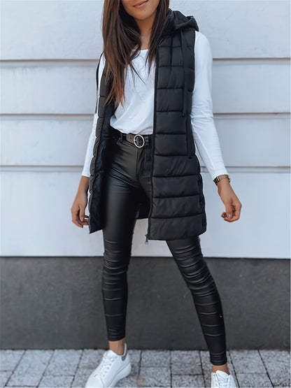 Quilted Hooded Vest - Cotton