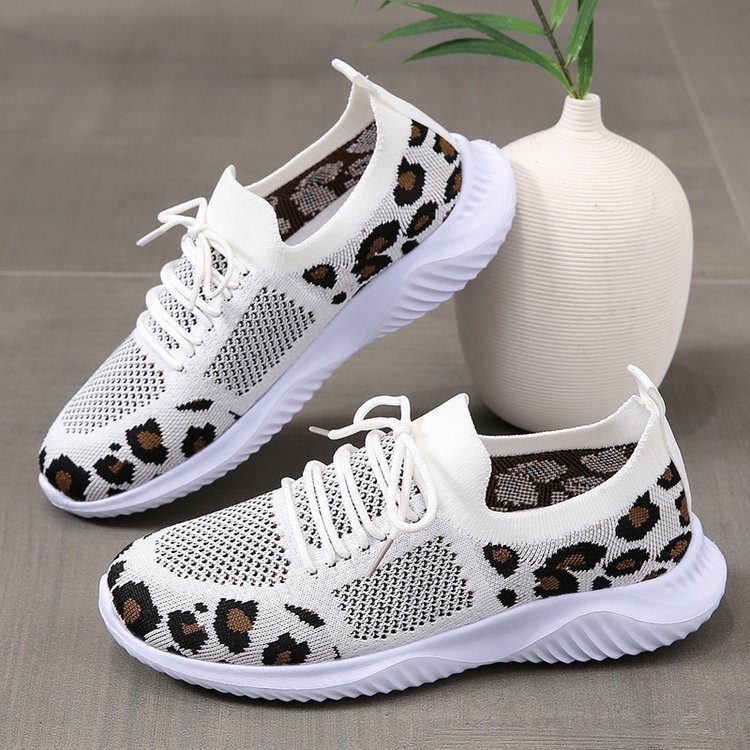 Leopard Print Sneakers - White