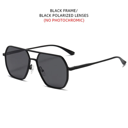 Luxury Metal Photochromic Sunglasses Men Women Fashion Polarized Sun