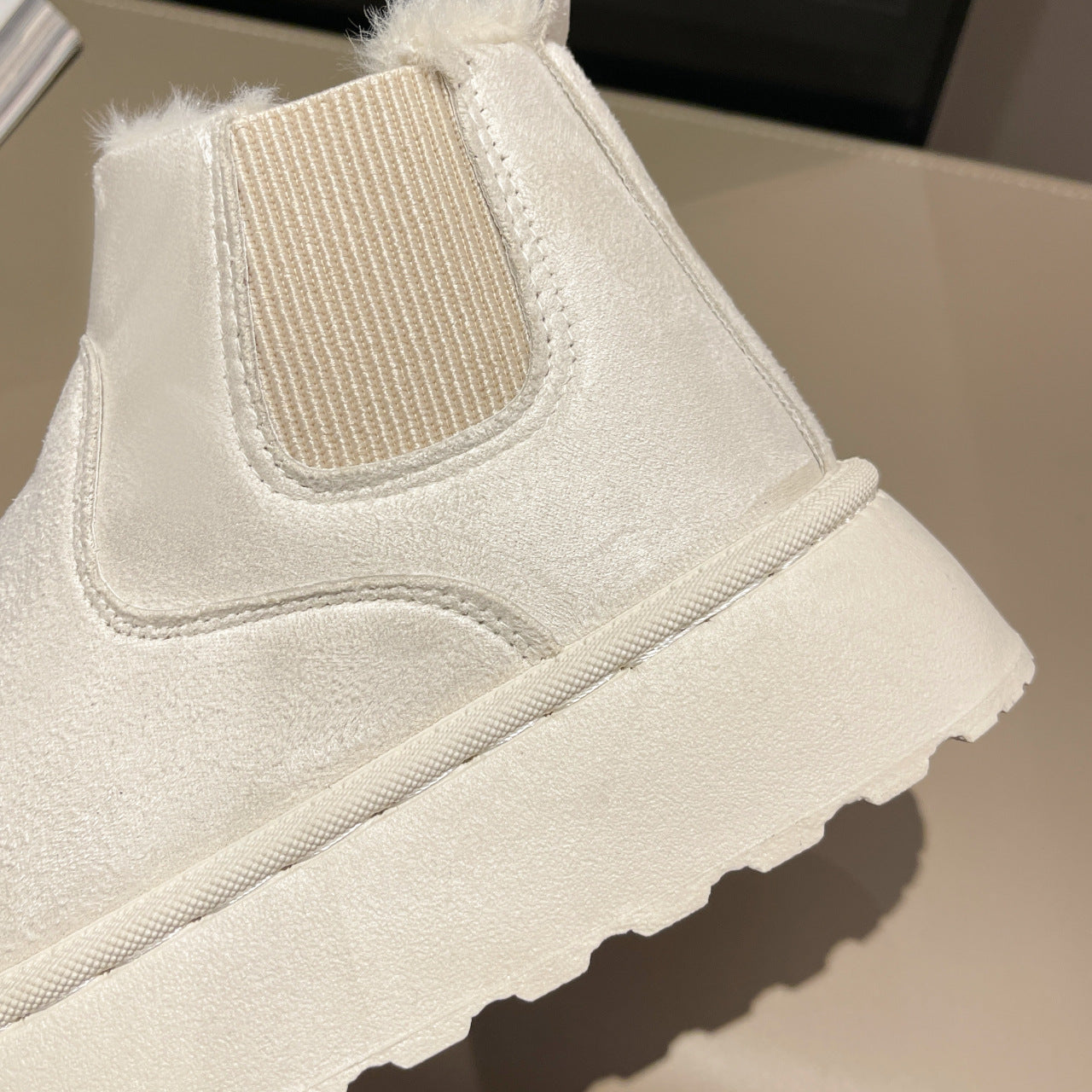 Women'S Plush Boots Winter Warm Fleece Thick Flats Snow Boots Fashion Shoes