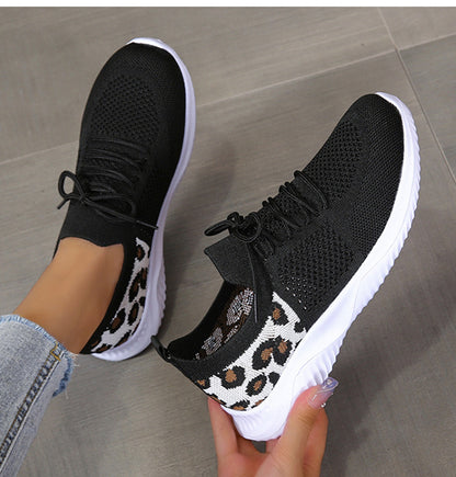 Leopard Print Sneakers - White