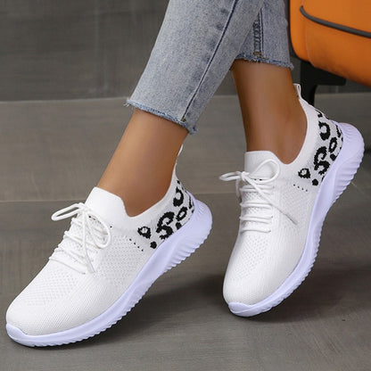 Leopard Print Sneakers - White