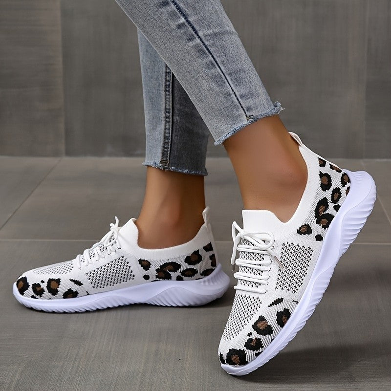 Leopard Print Sneakers - White
