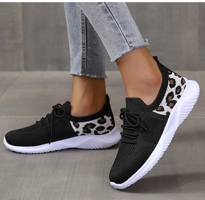Leopard Print Sneakers - White
