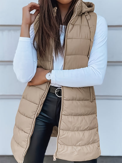 Quilted Hooded Vest - Cotton