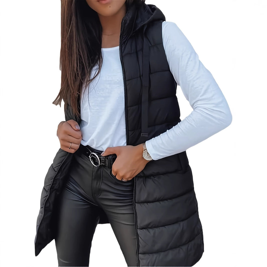 Quilted Hooded Vest - Cotton