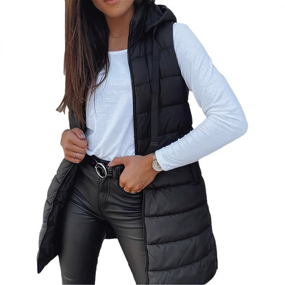 Quilted Hooded Vest - Cotton