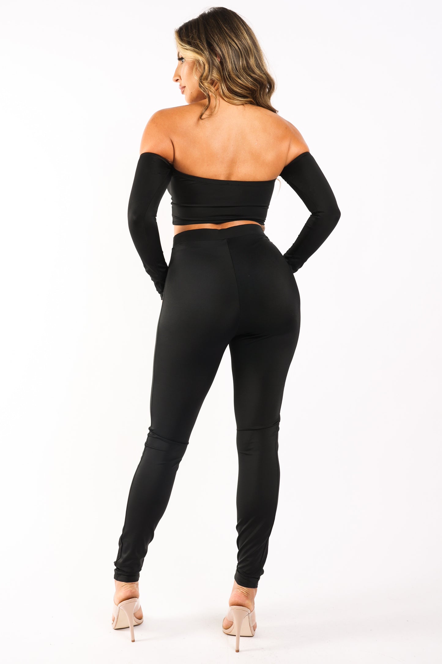 Leggings And Matching Off Shoulder Top