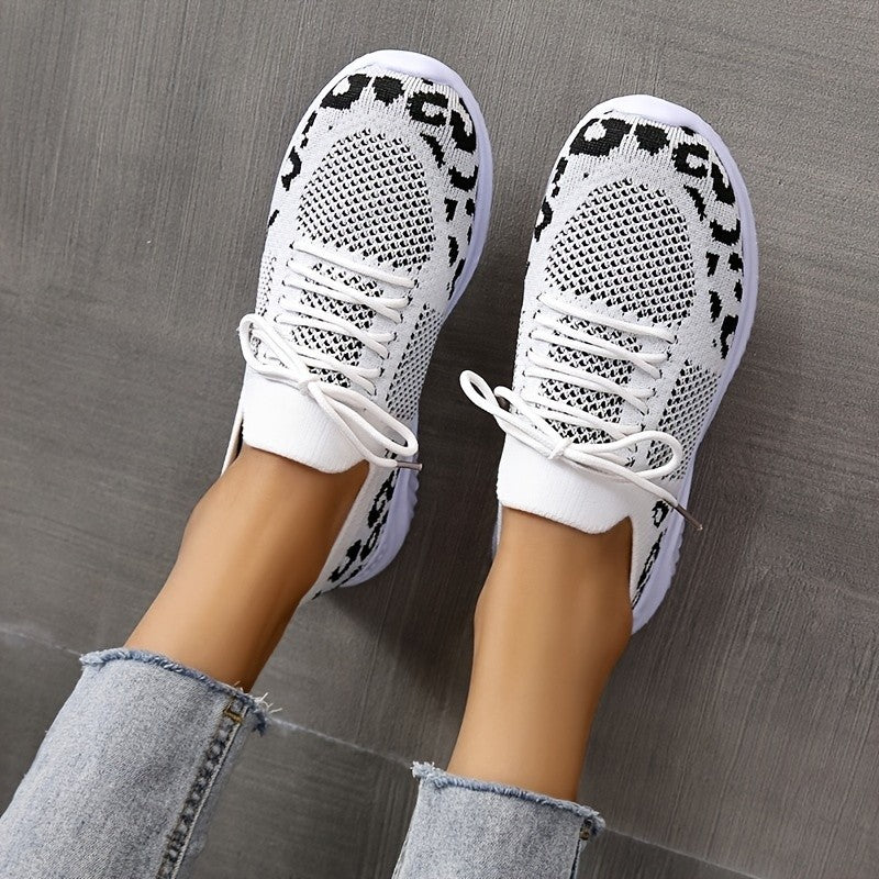 Leopard Print Sneakers - White