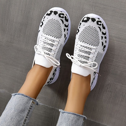 Leopard Print Sneakers - White